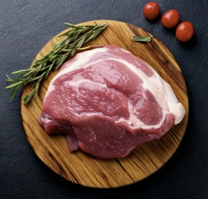 Fresh halal lamb shoulder cut ready for cooking