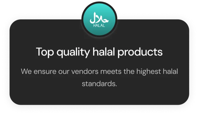 Certified halal vendors on the Halalich marketplace