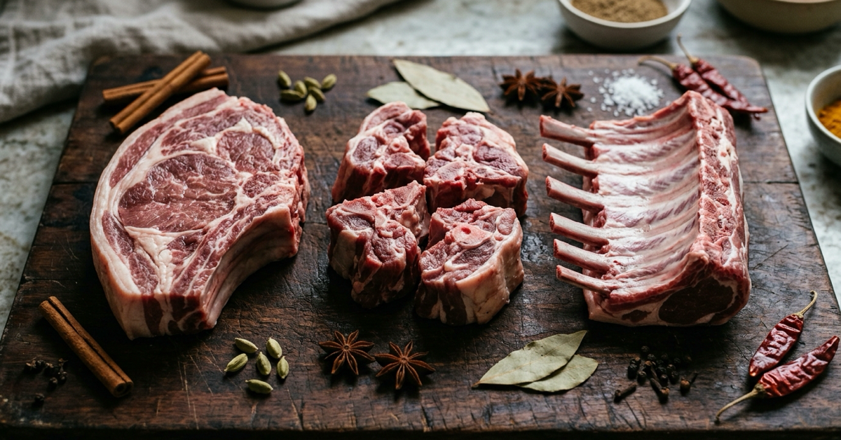 Halal lamb cuts for qorma, nihari, and roghan josh available on Halalich