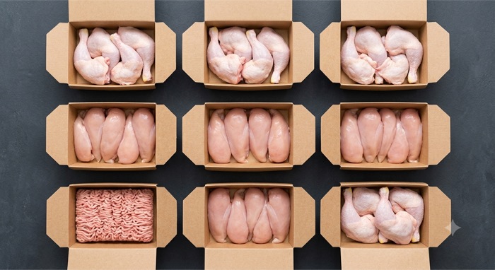 Big Family Chicken Box with skinless leg quarters, boneless chicken, and mince