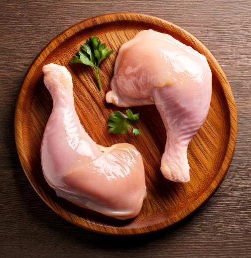 Skinless zabiha halal chicken leg quarter